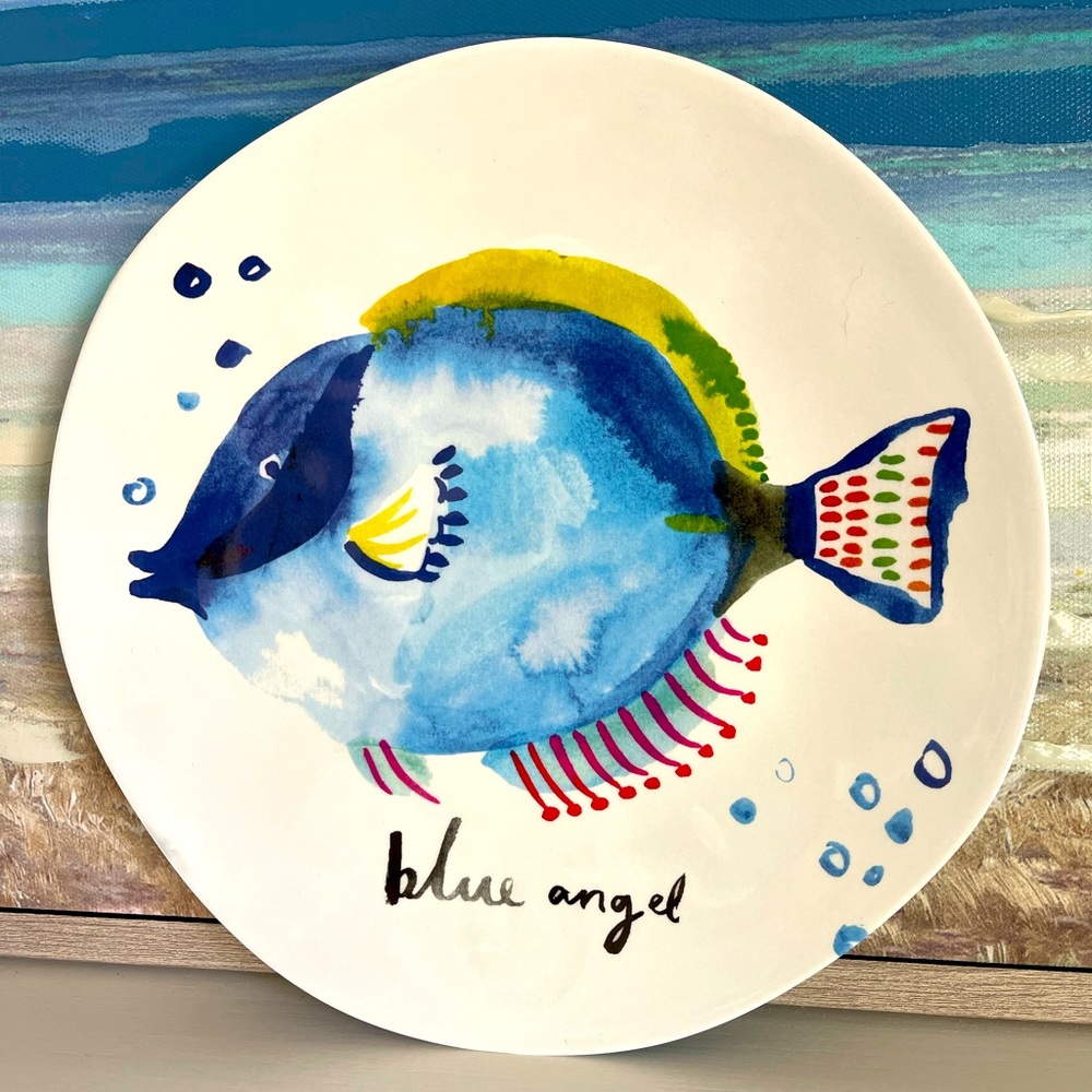NWOT PIER 1 IMPORTS BLUE ANGEL FISH PLATE